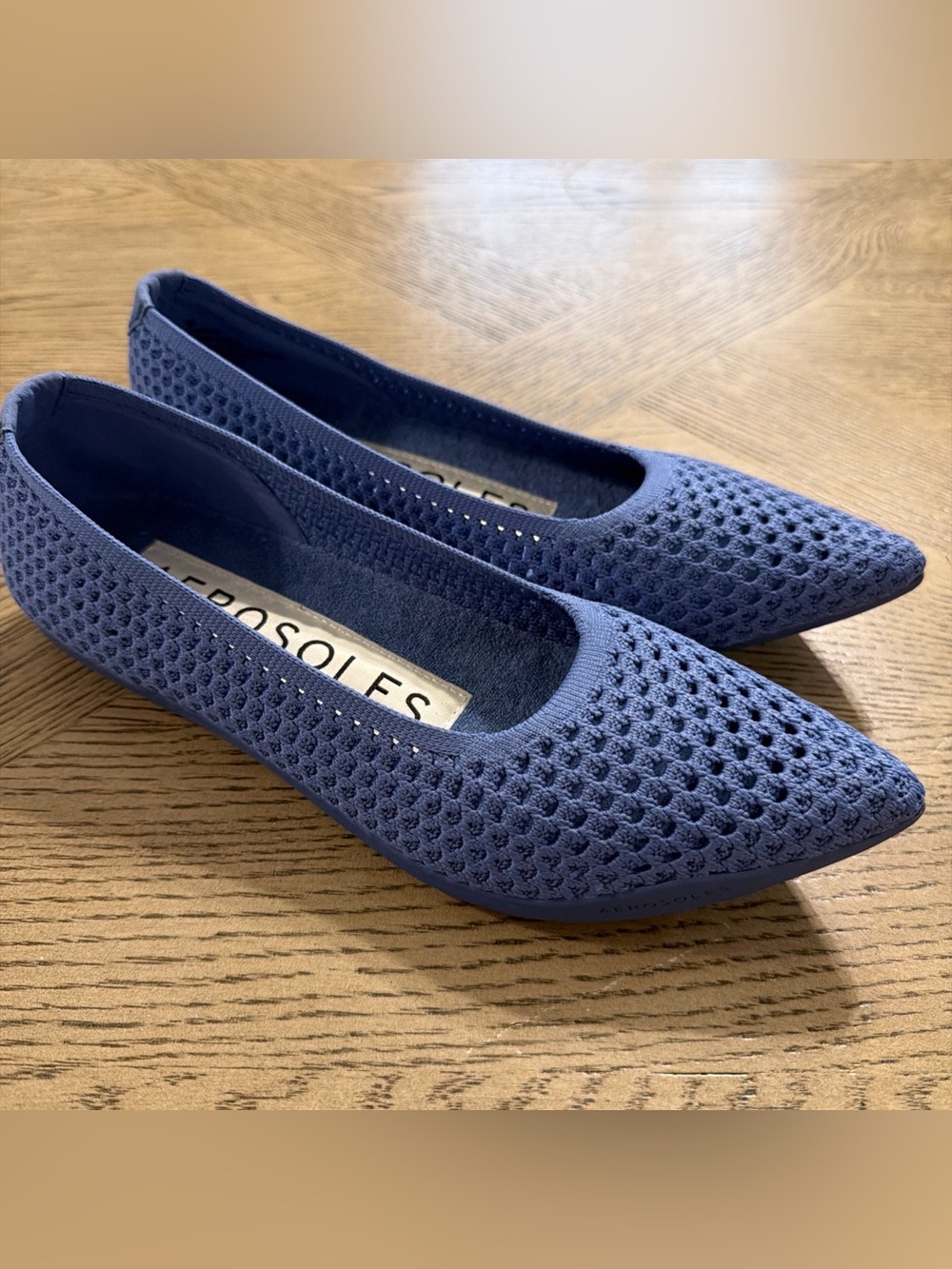 NEW Aerosoles Women's Danielle Pointed Toe Flat Flats 8W Textured Knit Fabric